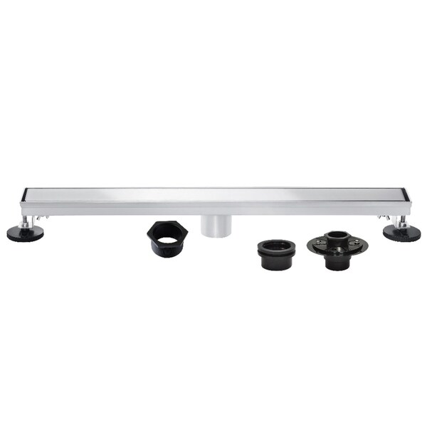 Kingston Brass 48-Inch Stainless Steel Linear Shower Drain with Reversible Tile Insert and Flat Grate BSFK4821 - main