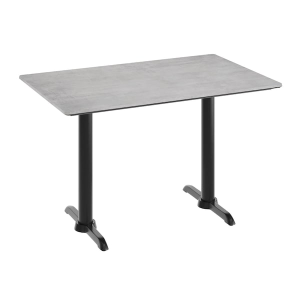 Flash Furniture 48" x 30" Tabletop, Gray Faux Concrete, Seamless Surface Technology, 5x22 Black Table Height T-Bases ST-REC3048-CMGY-T0522-GG - main