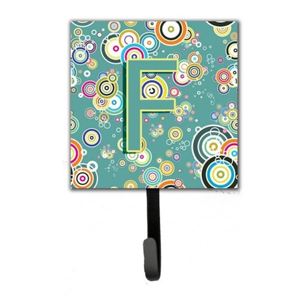 Carolines Treasures Letter F Circle Circle Teal Initial Alphabet Leash and Key Holder CJ2015-FSH4 - main