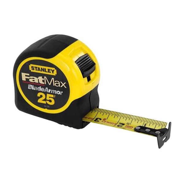 Stanley 25 ft FATMAX Classic Tape Measure, 1-1/4 in Blade, Stud Markings, ABS Plastic Case, Rubber Grip 33-725 - main