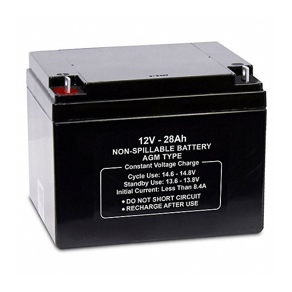 Upg Sealed Lead Acid Battery, 12VDC, 28Ah, Tab with bolt hole terminal, replaces 5EFG1 battery. 47031 - main