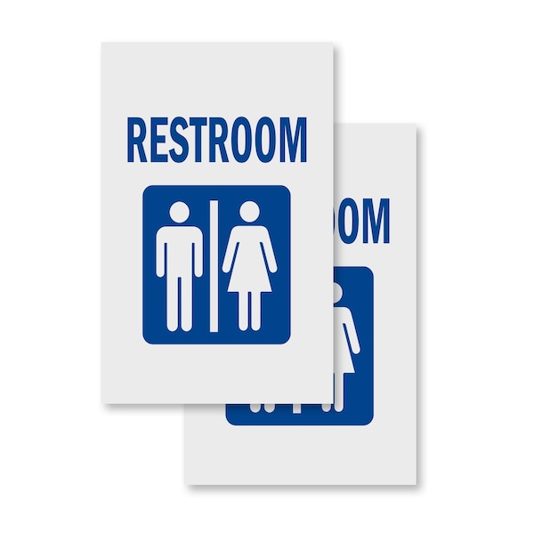 Signmission Restroom, Vinyl Decals Only 24 Inch x 36 Inch, Vinyl Decal, 2PK DSB-2436-2PACK-Restroom - main