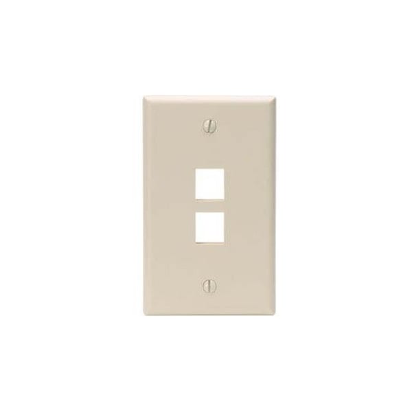 Leviton 2-Port Wallplate Unloaded, 1-Gang Use W/Snap-In Modules, Quickport IY 41080-2IP - main