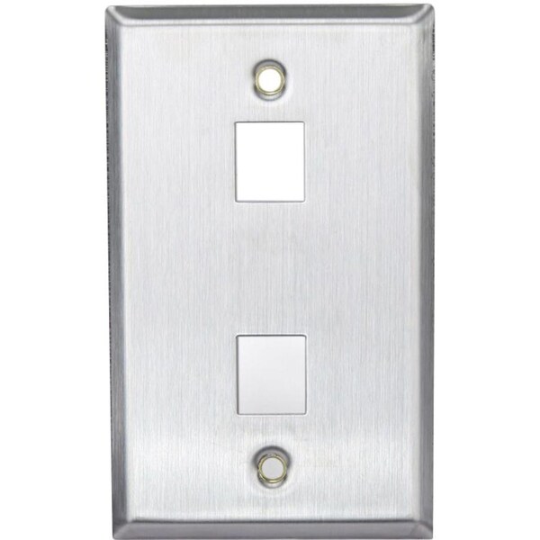 Leviton 2-Port Wallplate Unloaded, 1-Gang Use W/Snap-In Modules 43080-1S2 - main