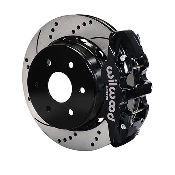 Wilwood 14.25 in. Drilled AERO4 Big Brake Truck Rear Brake Kit - Black WLD140-9407-D - main