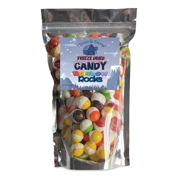 Office Snax Freeze Dried Candy, Rainbow Rocks, Assorted Fruit, 1.87 lb Bag, 12PK 00645 - main
