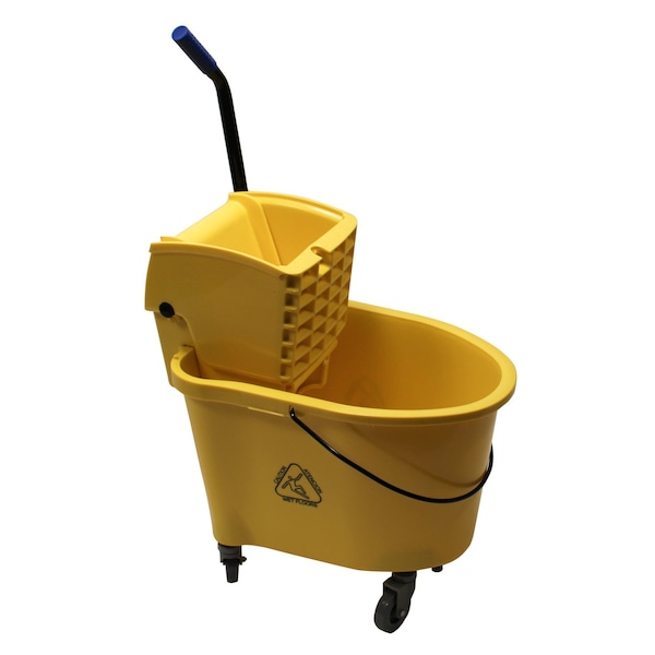 Performance Plus Side & Press Wringer & Mop Bucket 35qt Yellow Combo 45 Degree Bend 1 / ea PPSPWMB-Y - main