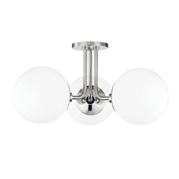 Mitzi Stella 3 Light Semi Flush 18.25 In. Polished Nickel H105603-PN - main