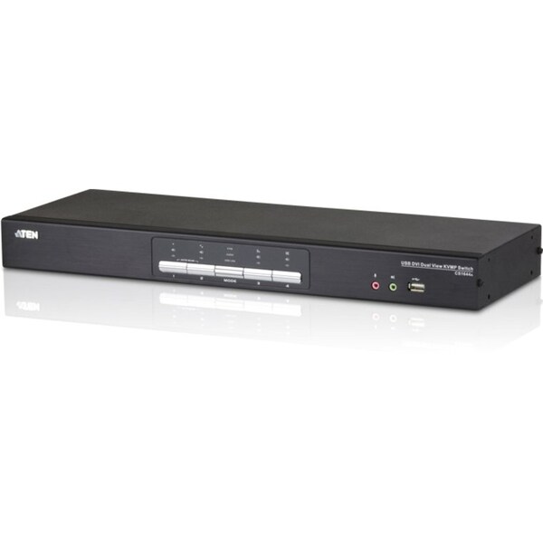 Aten 4port Dual Video Dual Link DVI KVMP Switch with Audio Support, Cables Included CS1644A - main