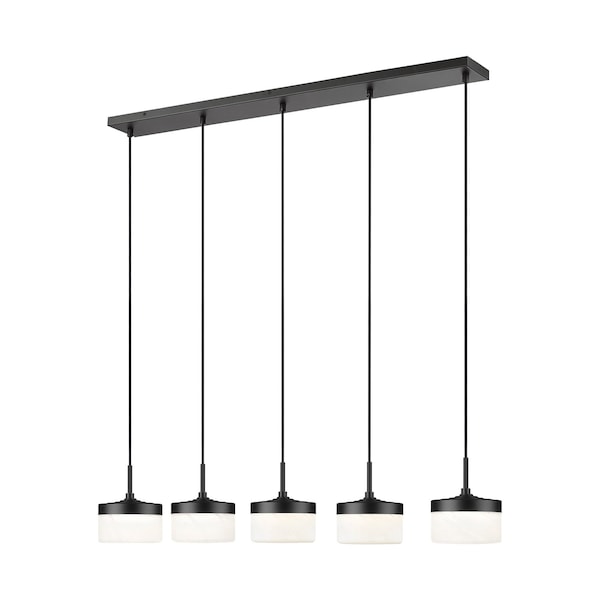 Z-Lite Renaud Matte Black 5 Light Linear Chandelier 827P6-5L-MB-LED - main