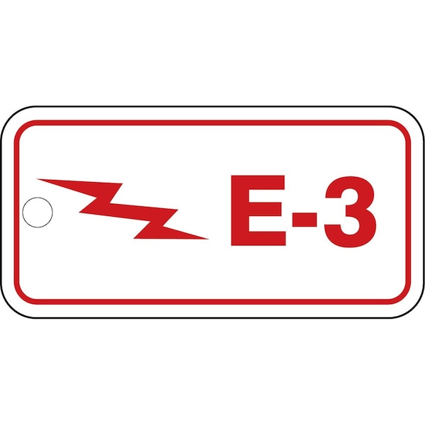 Accuform Energy Source ID Tag, E-3, 1.5inx3in, Plastic, 5PK TDF303VPM - main