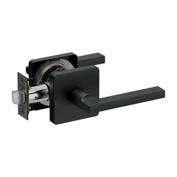 Schlage Grade 2 Passage Tubular Lock, Non-Keyed, Latitude Lever, D Rose, Matte Black Finish PT10 LATD 622 - main