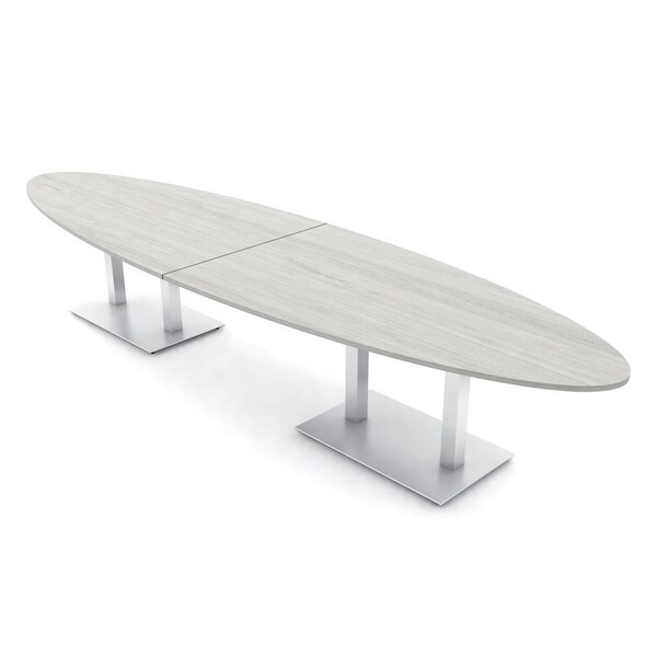 Skutchi Designs Oval Conference Table With Power, 48 in W, 168 in L, Ivory HAR-OVL-48X168-DOU-K458-NA - main