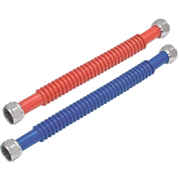 Ez-Flo Eastman WaterFlex Series 0 Corrugated Flexible Water Heater Connector, 34 in, FIP, Stainless Steel, 18 in L 437118 - main