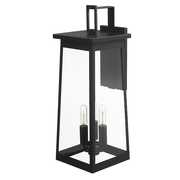 Homeroots Alden 3-Light Matte Black Wall Light 398458 - main