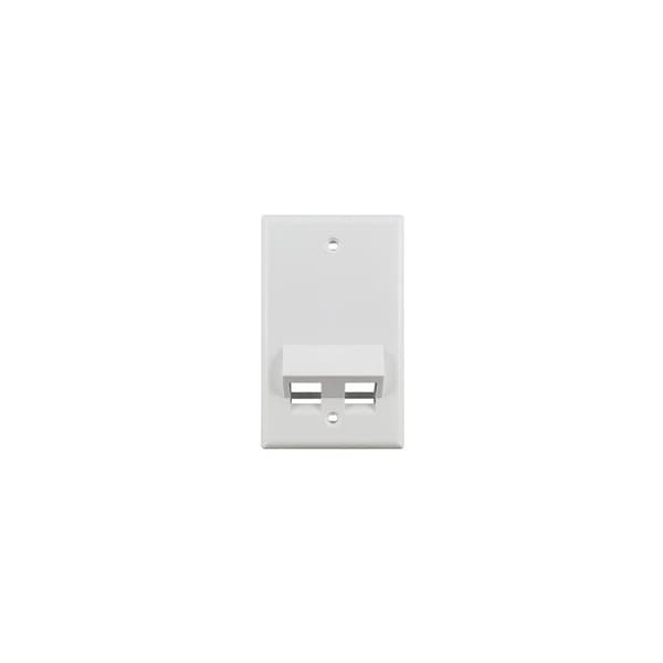 Cable Wholesale Keystone Wall Plate, 2 Port, Angled, White, 25pk S45-3202AW-25 - main