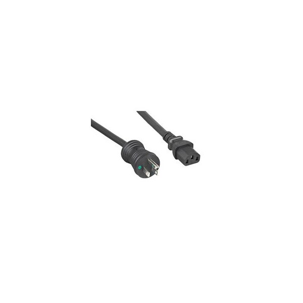 Cable Wholesale Hospital Grade, Green Dot, Power Cord, Nema 5-15 to C13, 14 AWG, SJT, 15 Amp / 125 Volt, 10W2-51525BK - main