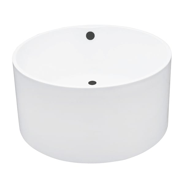 Kingston Brass 45-Inch Acrylic Round Double Ended Freestanding Tub with Overflow/Drain Assembly VTRO454523M0 - main