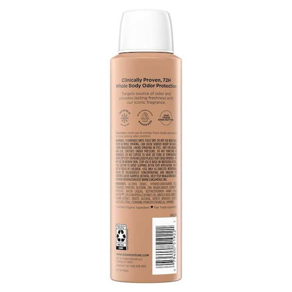 Shea Moisture Fresh Coconut and Hibiscus Whole Body Deodorant Spray, 4 Ounce, 12PK 64778075 - main