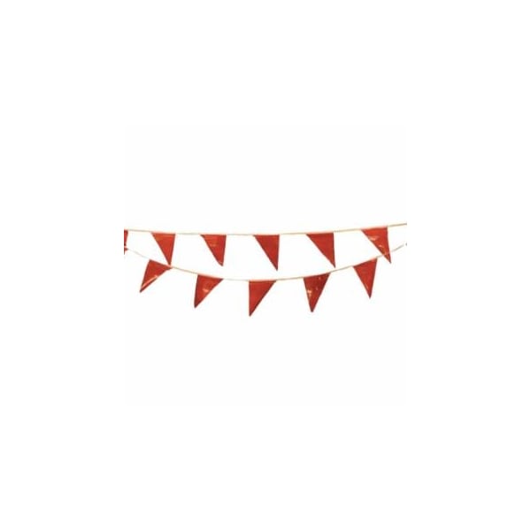 Cortina Safety Products Pennant, 9 in x 12 in, 60 ft String, Vinyl, Red 831-03-400-60 - main