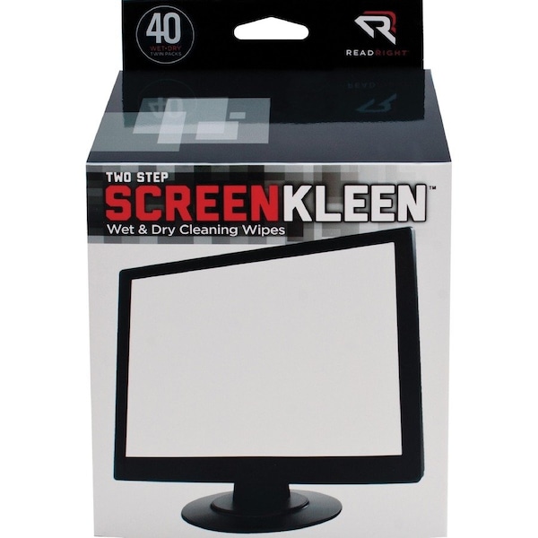 Advantus Read Right Kleen & Dry Screen Cleaning Pads, 40/Box - REARR1305 RR1305 - main