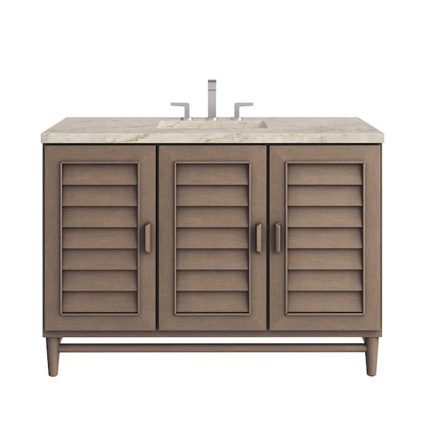 James Martin Vanities Portland 48" Single Vanity, Whitewashed Walnut, w/ 3 CM Tajnar Eclos Top 620-V48-WW-3TJR - main