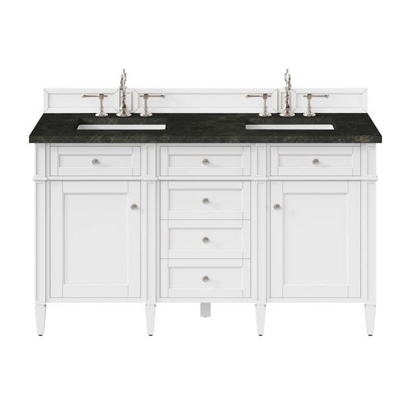 James Martin Vanities Brittany 60" Double Vanity in Bright White, w/ 3 CM Phantome Eclos Top 655-V60D-BW-3PHT - main