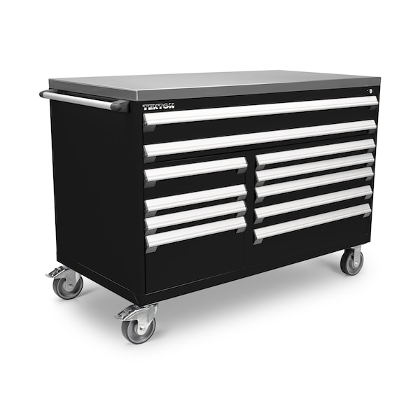 Tekton Rolling Tool Cabinet, 11 Drawer, Black, Steel, 60 in W x 31 in D x 41-1/2 in H OCL64100SST - main