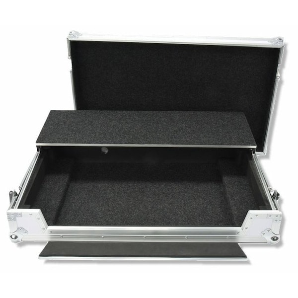 Deejay Led Fly Drive Case For Pioneer DDJSZ Controller w/Laptop Shelf & Low Profile Wheels In White TBHDDJSZWLTWHITE - main