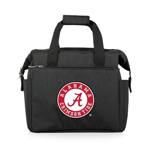 Picnic Time Family Of Brands NCAA Alabama Crimson Tide On The Go Lunch Bag Cooler - Soft Cooler Lunch Box, Black 510-00-179-004-0 - main