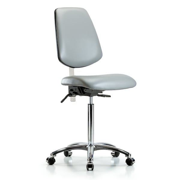 Blue Ridge Ergonomics Clean Room Chair Vin Med Ben Chair, Med, Bk, Dov, CL100, No Arms, 22" to 29" Height, Vinyl, Dove BR-NCR-VMBCH-MB-CR-T0-A0-NF-CC-8567 - main