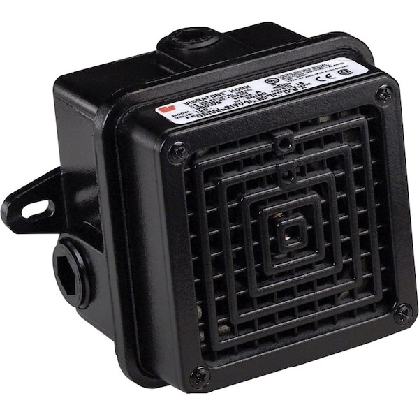 Federal Signal Signaling Device, Bell, Continuous, 120V AC, 100dB at 10 ft, Zinc w/Polyurethane Finish, Black 350WBX-120 - main