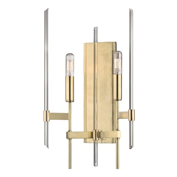 Hudson Valley Lighting Bari 2 Light Wall Sconce 11 In. Aged Brass 9902-AGB - main