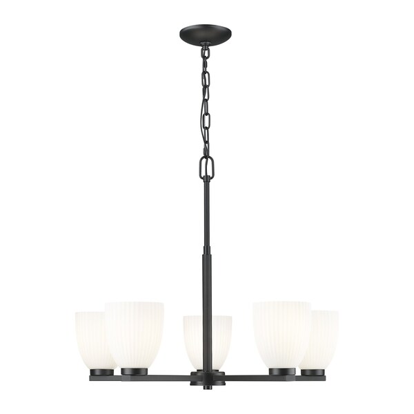 Z-Lite Naya 5-Light Chandelier, 25.25 in W, Matte Black 7518-5MB - main