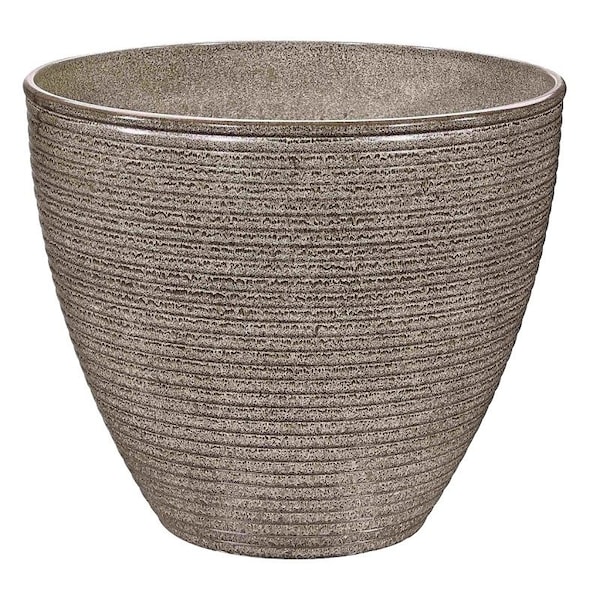 Landscapers Select Wave Planter, 13 in Dia, 11 in H, Round, Resin, Beige, Beige Wave PT-S005 - main