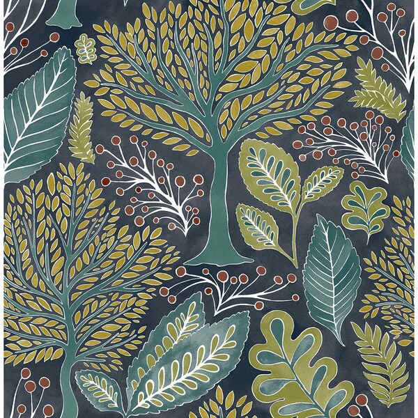 Advantage Kiah Blue Forest Wallpaper 2980-26186 - main