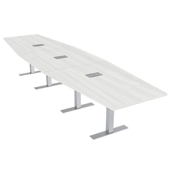 Skutchi Designs 16ft Hexagon Conference Table With Power | Harmony Series | 16 Person Meeting Room Table HAR-HEX.IR-48X192-T-WA7976-ESIL - main
