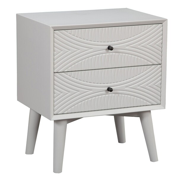 Homeroots 26" Solid Wood and Wood Two Drawer Nightstand 399253 - main