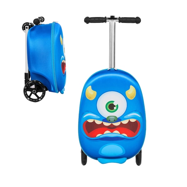 Gopowerbike GoVoyage 3-Wheel Kids Luggage Scooter with Light-Up Wheels KLG1B - main