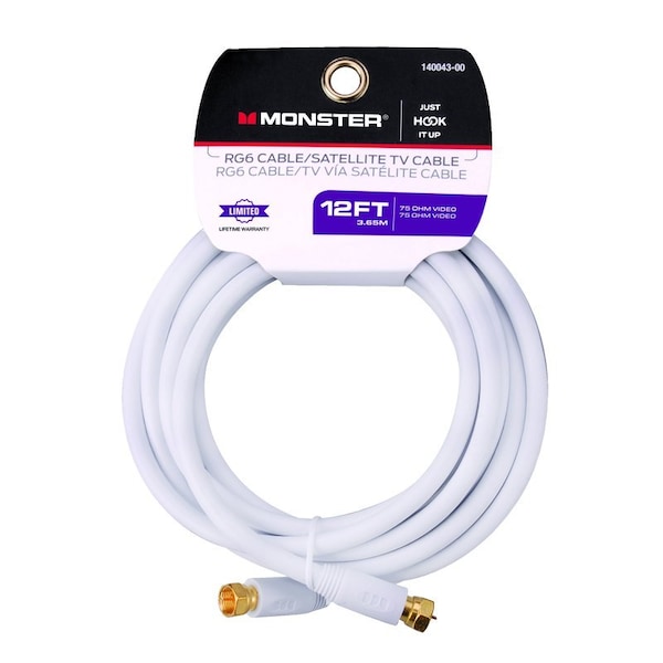 Monster Cable Just Hook It Up 12 ft. Video Coaxial Cable 140043-00 - main
