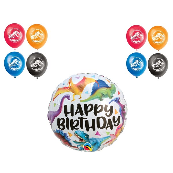 Loonballoon Dinosaur Balloon Set; Happy Birthday Colorful Dinosours Balloon Standard Premium Foil Balloon LB-81223 - main