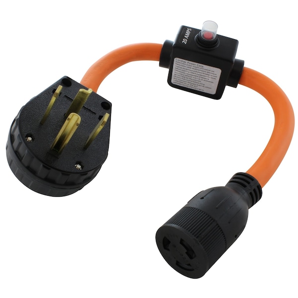 Ac Works 14-30P to L6-20R Adapter, 1.5 ft, 20A Breaker-Protected, Heavy-Duty STW S1430ICBL620 - main