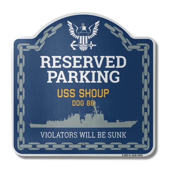 Signmission USS SHOUP DDG 86, 18 Inch x 18 Inch, Heavy Gauge Aluminum A-DES-N-1818-3595 - main