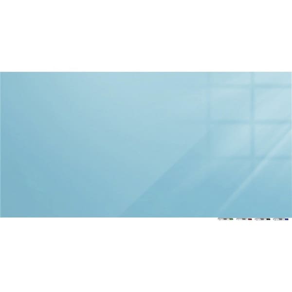 Ghent Dry Erase Board, Glass, 48 in, 72 in, No Frame Frame, Blue, Gloss ARIASM46BE - main