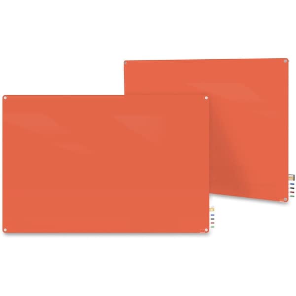 Ghent Dry Erase Board, Glass, 48 in, 72 in, No Frame Frame, Peach, Gloss HMYRN46PH - main