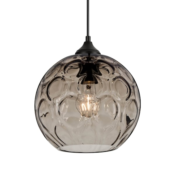 Besa Lighting Besa Bombay Pendant, Smoke, Black Finish, 1x 8W LED Filament OP-BOMYSM-EDIL-BK - main