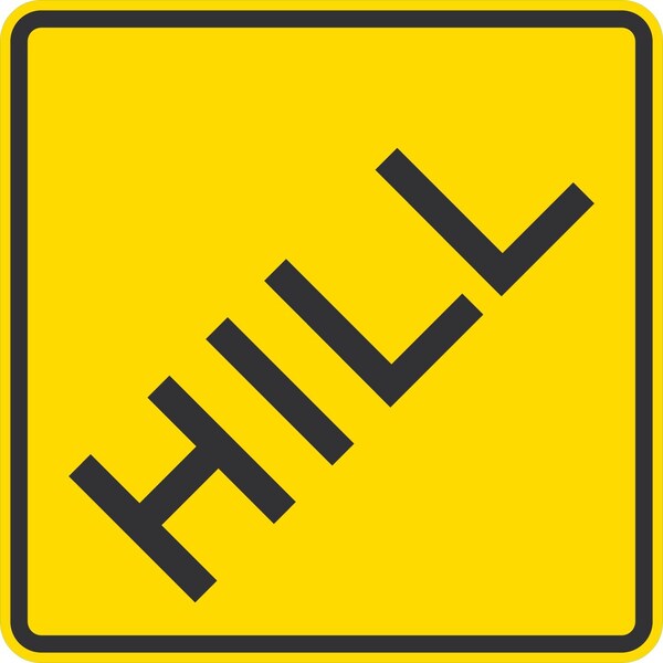 Lyle W7-1A, Hill (Wording), 36x36, High Intensity Prismatic, Yellow G-16330-HI_36x36 - main