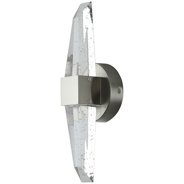 Sunlite LED Crystal Shape Brushed Nickel Two Light Wall Sconce, 15W 60W= 1000 Lumen 3000K Dimmable 81033-SU - main