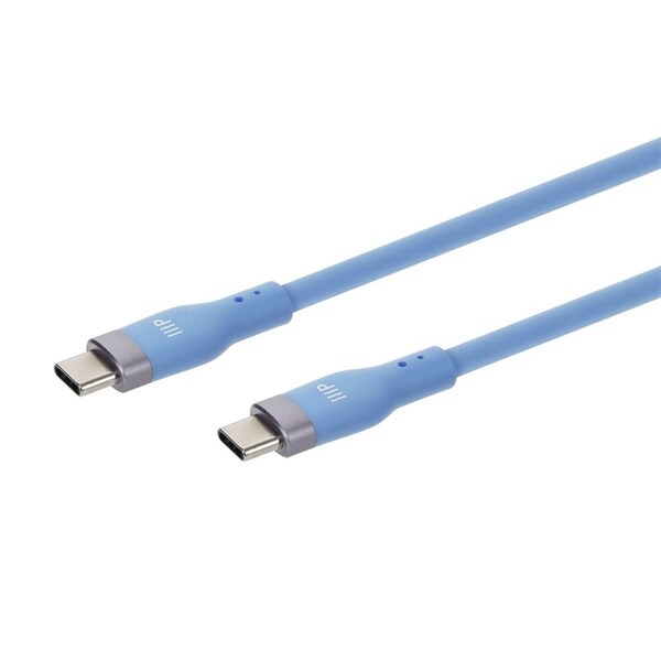 Monoprice USB 2.0 USB-C to USB-C Silicone Cable 3ft Blue 47194 - main