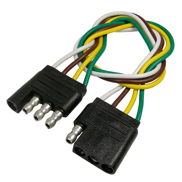 Pico Wiring Accessories Pico 4-Way Trailer Connector with Polarized Male & Female Ends - 12in, 16 AWG 0712PT - main